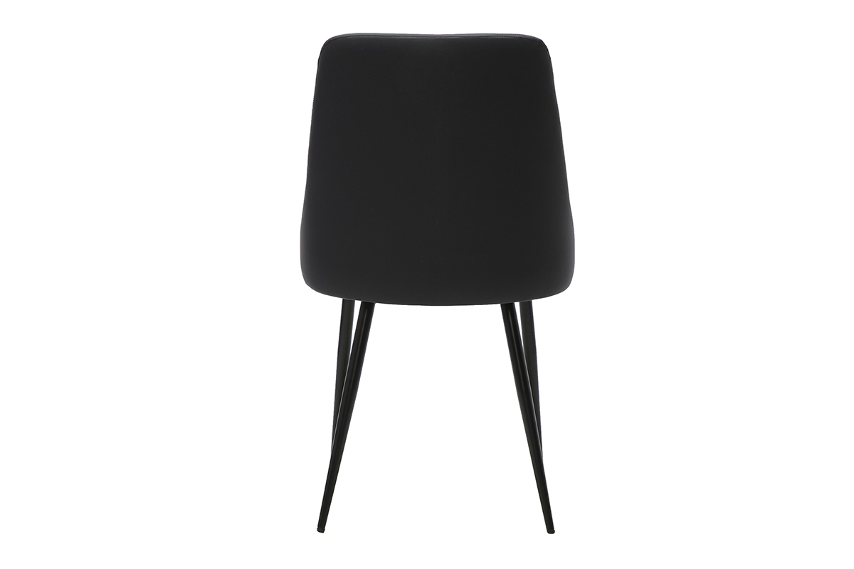 Sedia di design nera CULT vista da dietro, base affusolata in metallo nero.