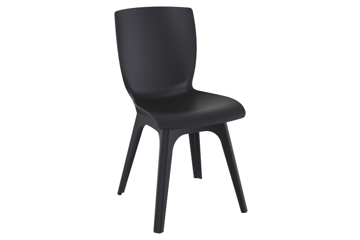 Sedie di design nere da interno/esterno (set di 4) SWAN