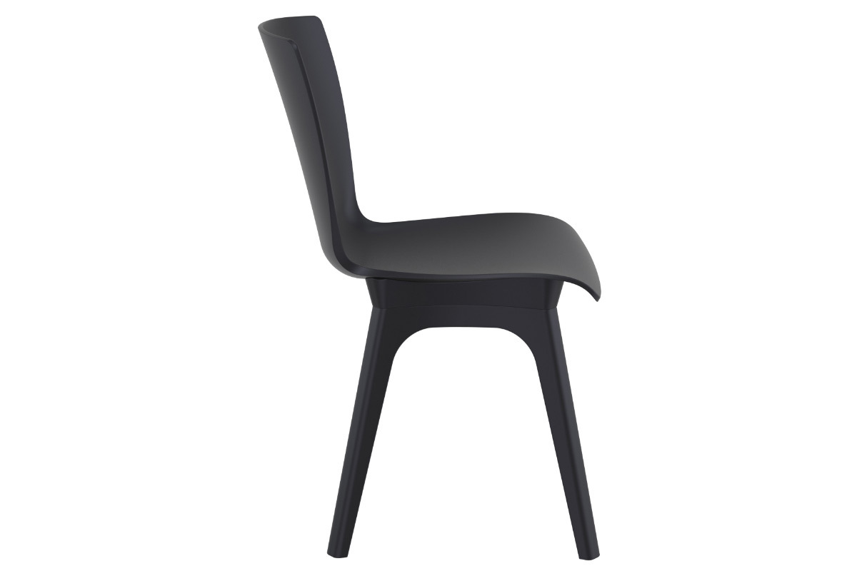 Sedie di design nere da interno/esterno (set di 4) SWAN