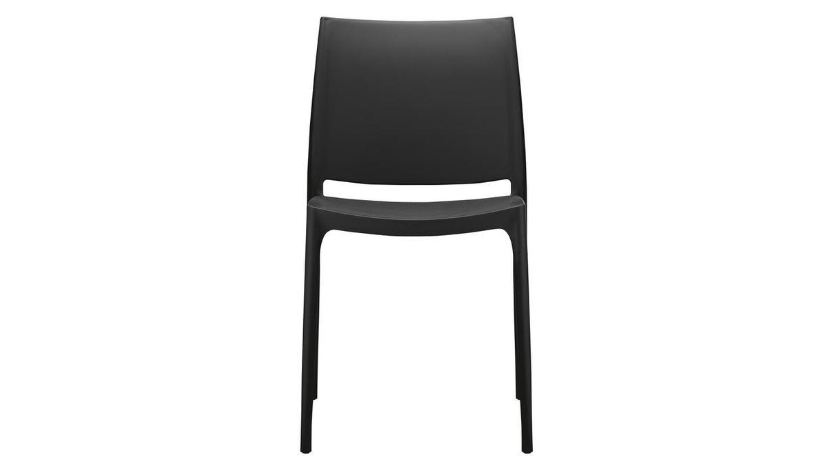 Sedie impilabili design nero interno / esterno (set di 4) CALAO