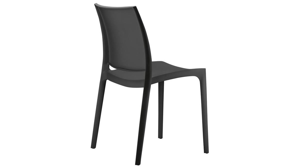 Sedie impilabili design nero interno / esterno (set di 4) CALAO