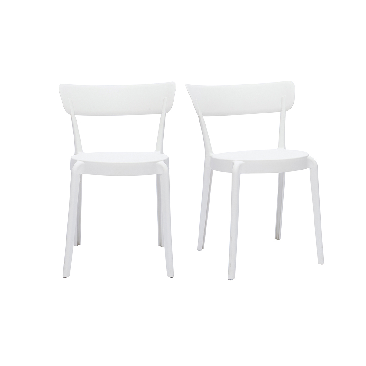 Sedie impilabili in plastica bianca per interno/esterno (set di 2) RIOS