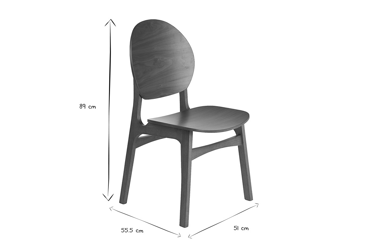 Sedie in legno scuro (set di 2) ELTON
