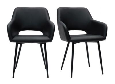 Sedie in poliuretano nero (set di 2) LAURETTE