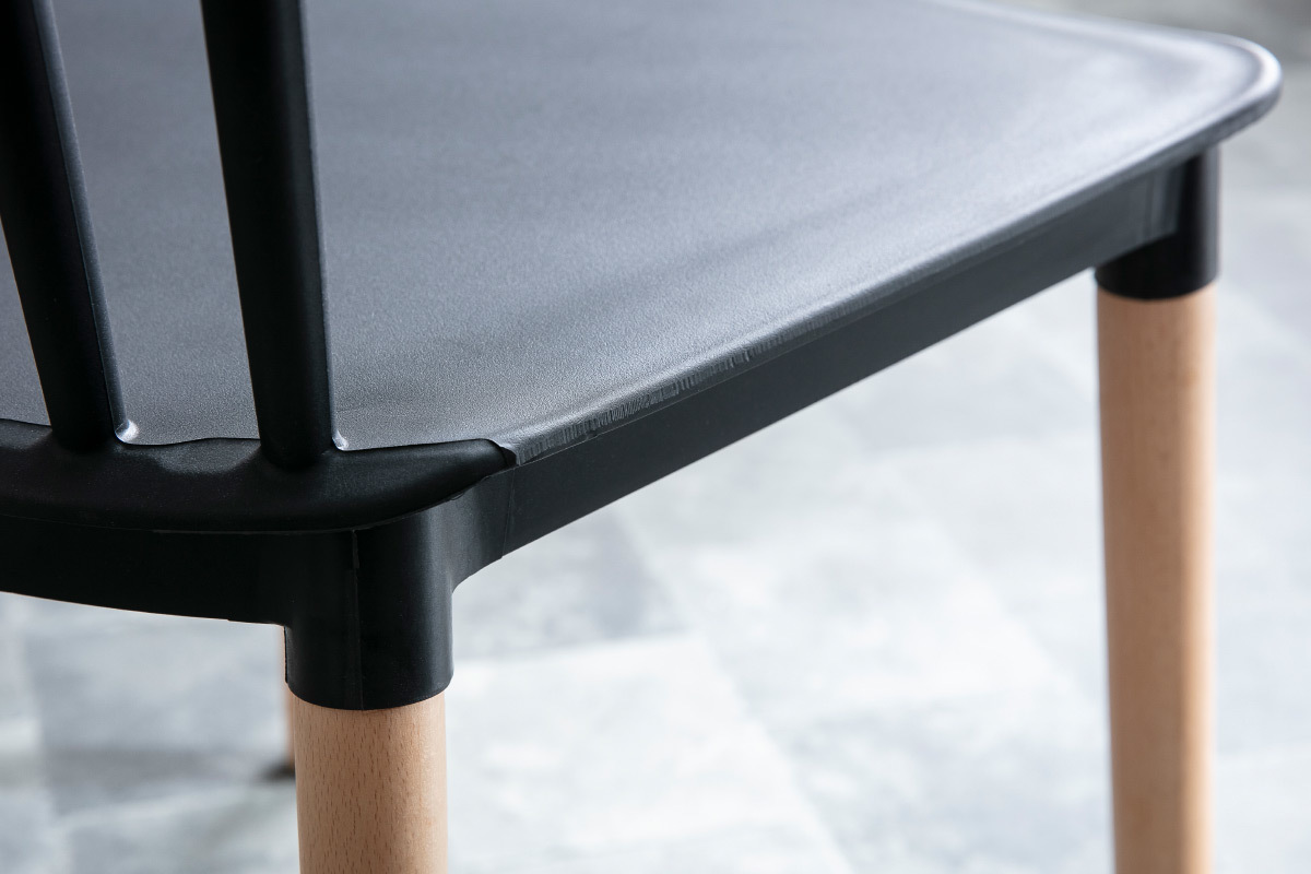 sedie in prolipropilene nero set di 2 GAMBO