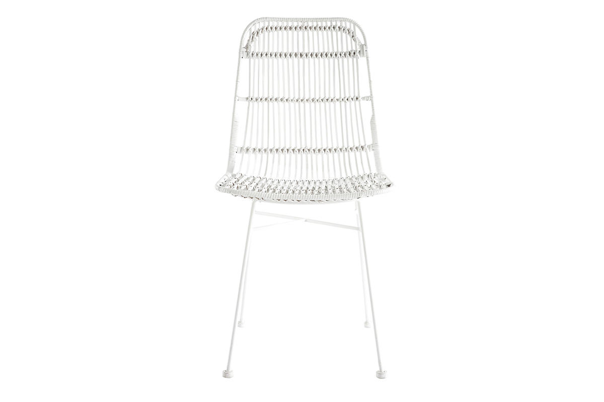 Sedie in rattan bianco set di 2 MALACCA