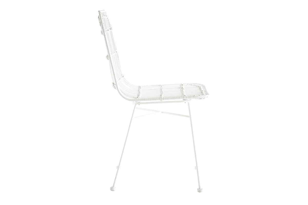 Sedie in rattan bianco set di 2 MALACCA