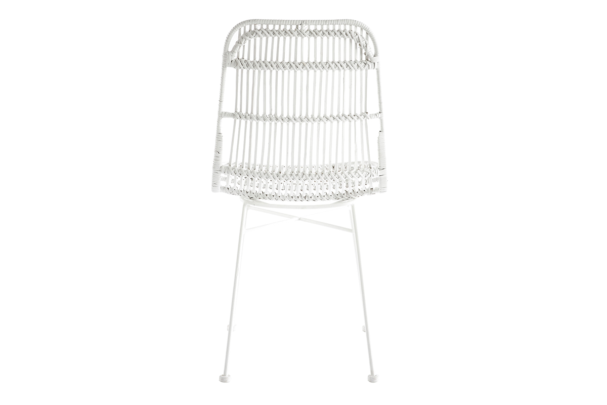 Sedie in rattan bianco set di 2 MALACCA