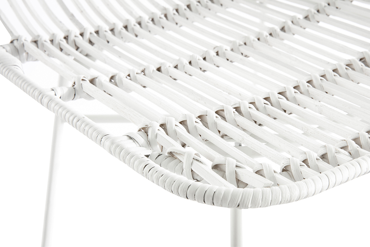 Sedie in rattan bianco set di 2 MALACCA