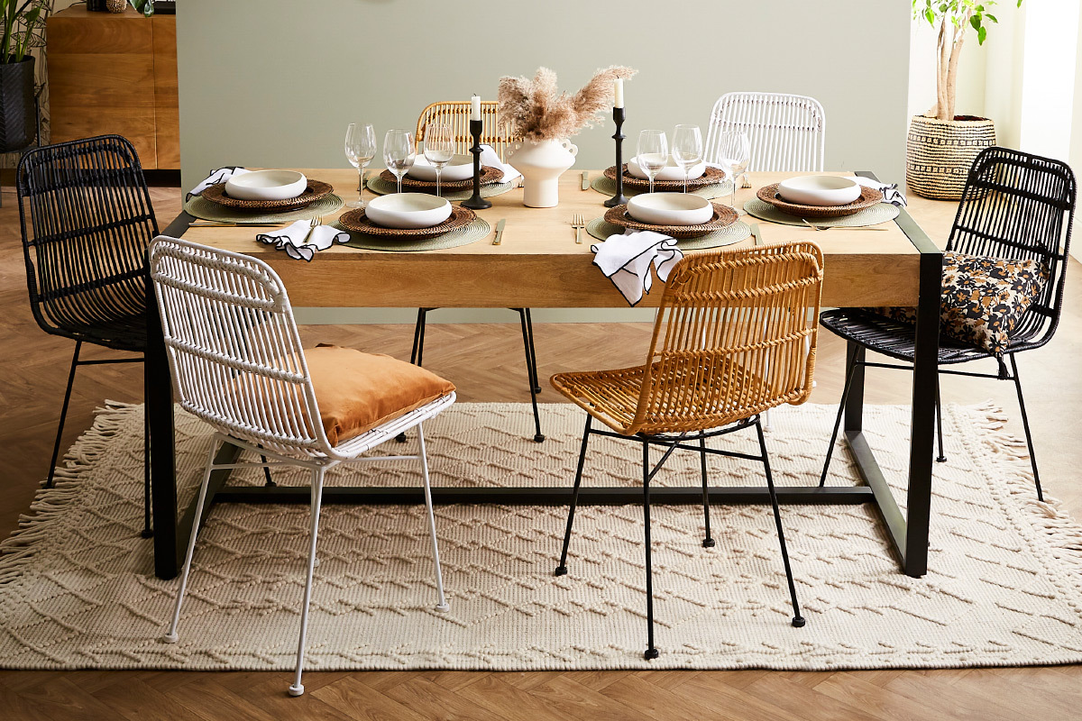 Sedie in rattan naturale set di 2 MALACCA