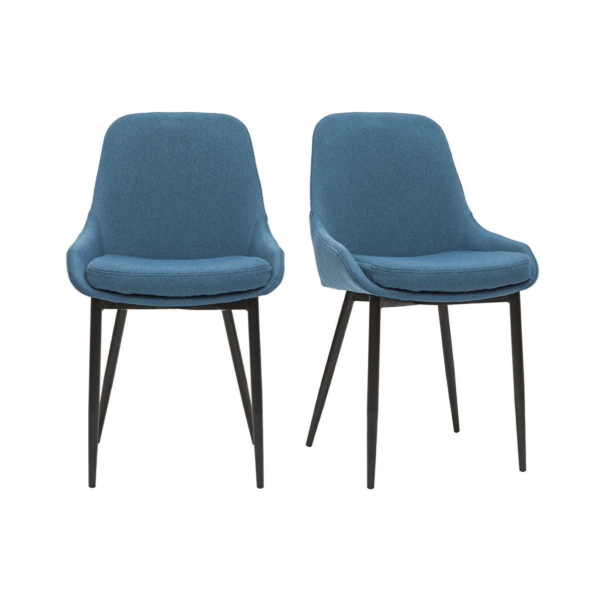 Sedie in tessuto blu anatra (set di 2) HOLO