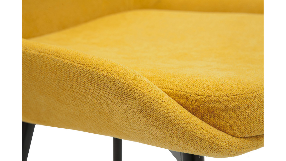 Sedie in tessuto effetto velluto giallo senape (set di 2) HOLO