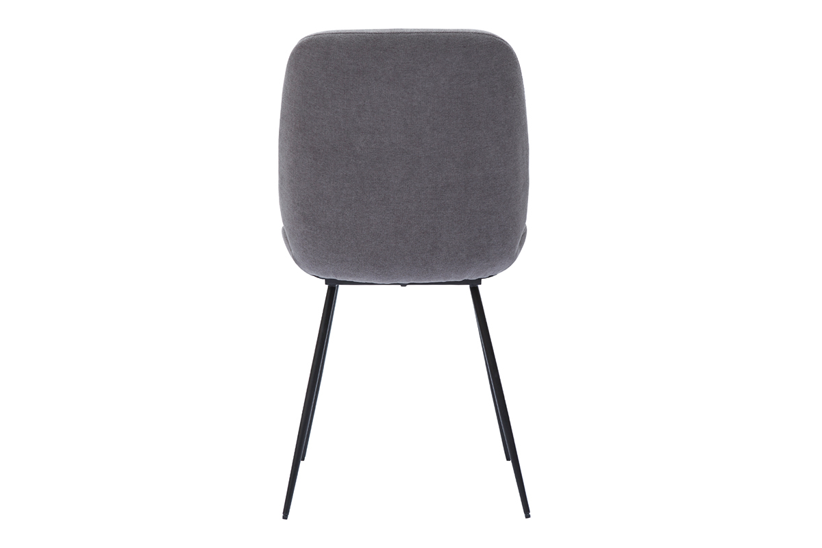 Sedie in tessuto effetto velluto grigio e base metallo nero (set di 2) KAOLY