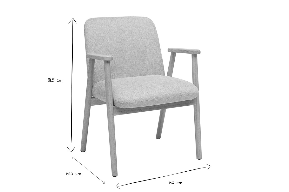 Dimensioni della sedia KITTY in nero e bianco: L62 x P61,5 x H81,5 cm, vista frontale.