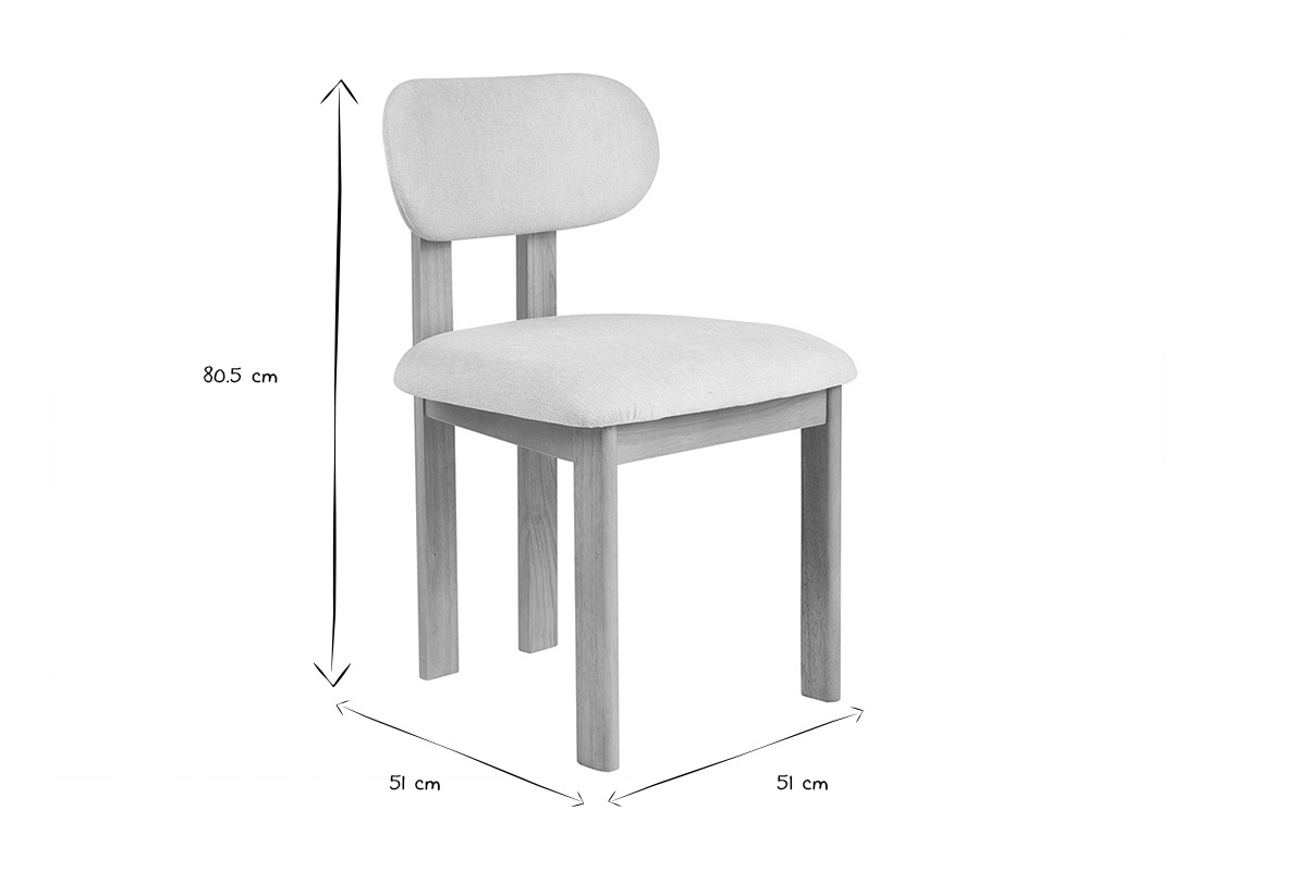 Dimensioni della sedia NORMI in bianco e nero: altezza 80,5 cm, larghezza 51 cm, profondit� 51 cm.