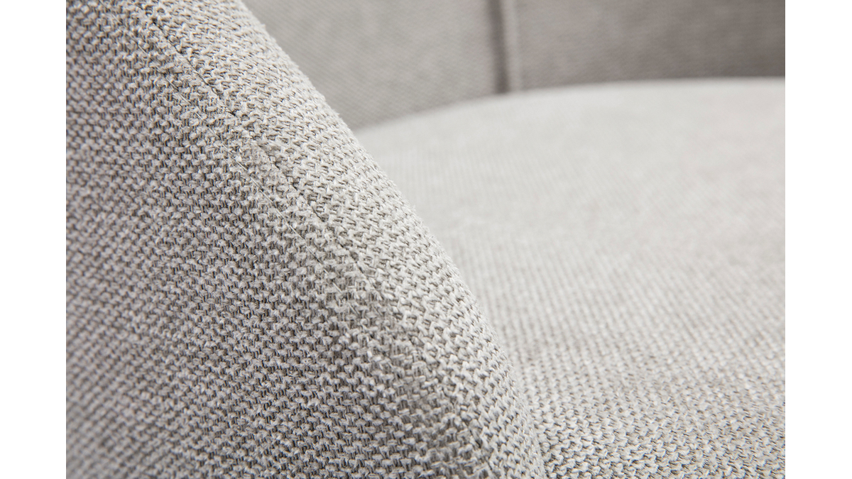 Sedie in tessuto effetto velluto testurizzato grigio e legno massello chiaro (set di 2) HIGGINS