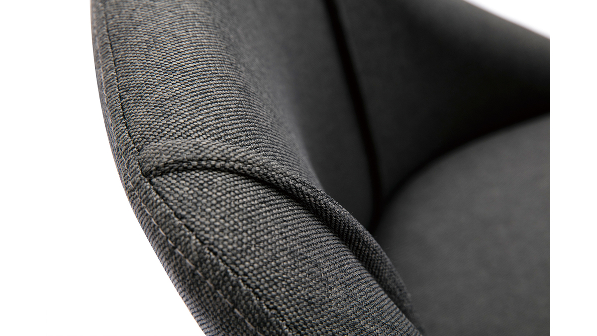 Sedie in tessuto effetto velluto testurizzato grigio scuro e legno massello chiaro (set di 2) HIGGINS
