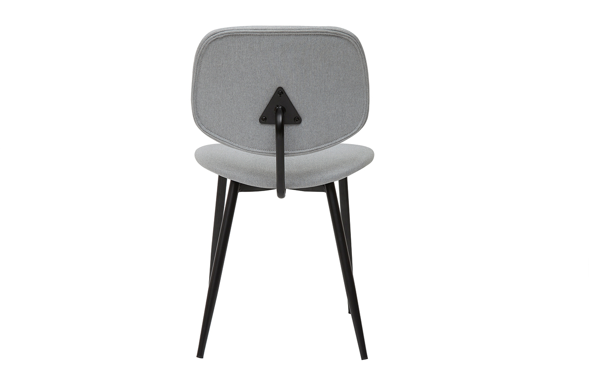 Sedie in tessuto grigio chiaro e metallo nero (set di 2) TOBIAS