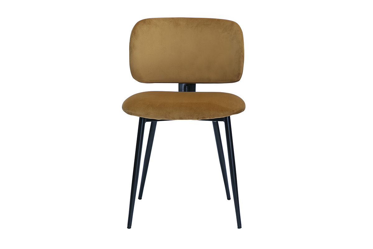 Sedie in velluto bronzo e metallo nero (set di 2) ATRIUM