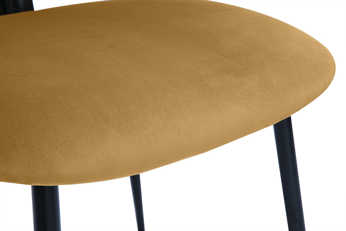 Sedie in velluto bronzo e metallo nero (set di 2) ATRIUM