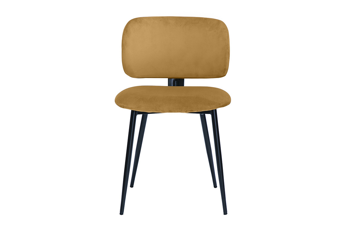 Sedie in velluto bronzo e metallo nero (set di 2) ATRIUM