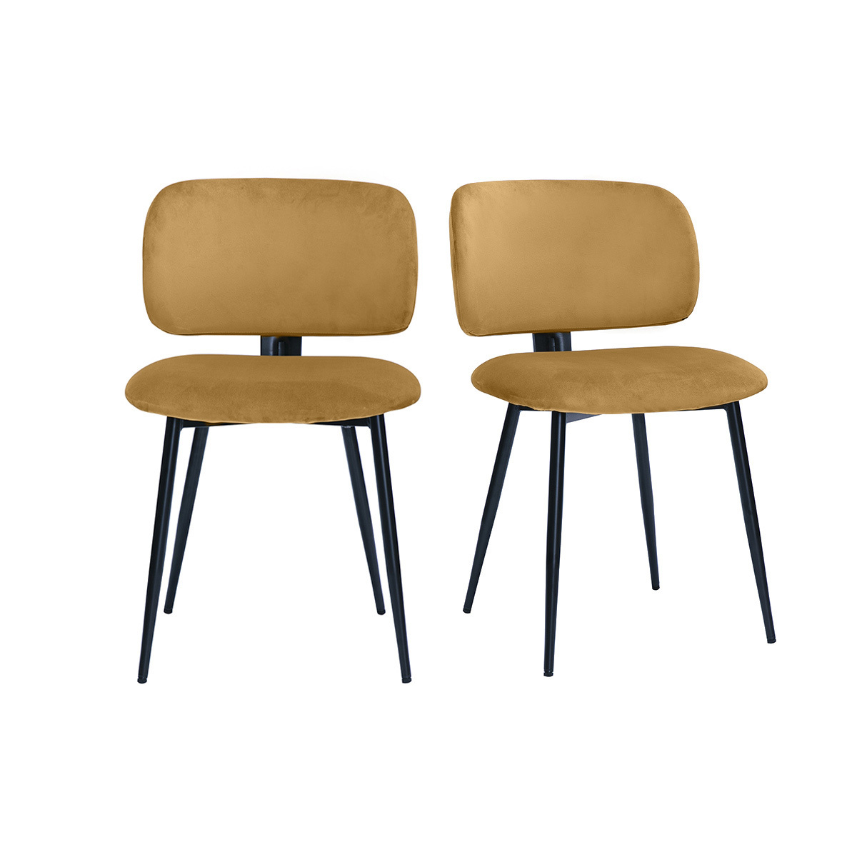 Sedie in velluto bronzo e metallo nero (set di 2) ATRIUM