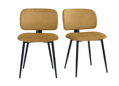 Sedie in velluto bronzo e metallo nero (set di 2) ATRIUM