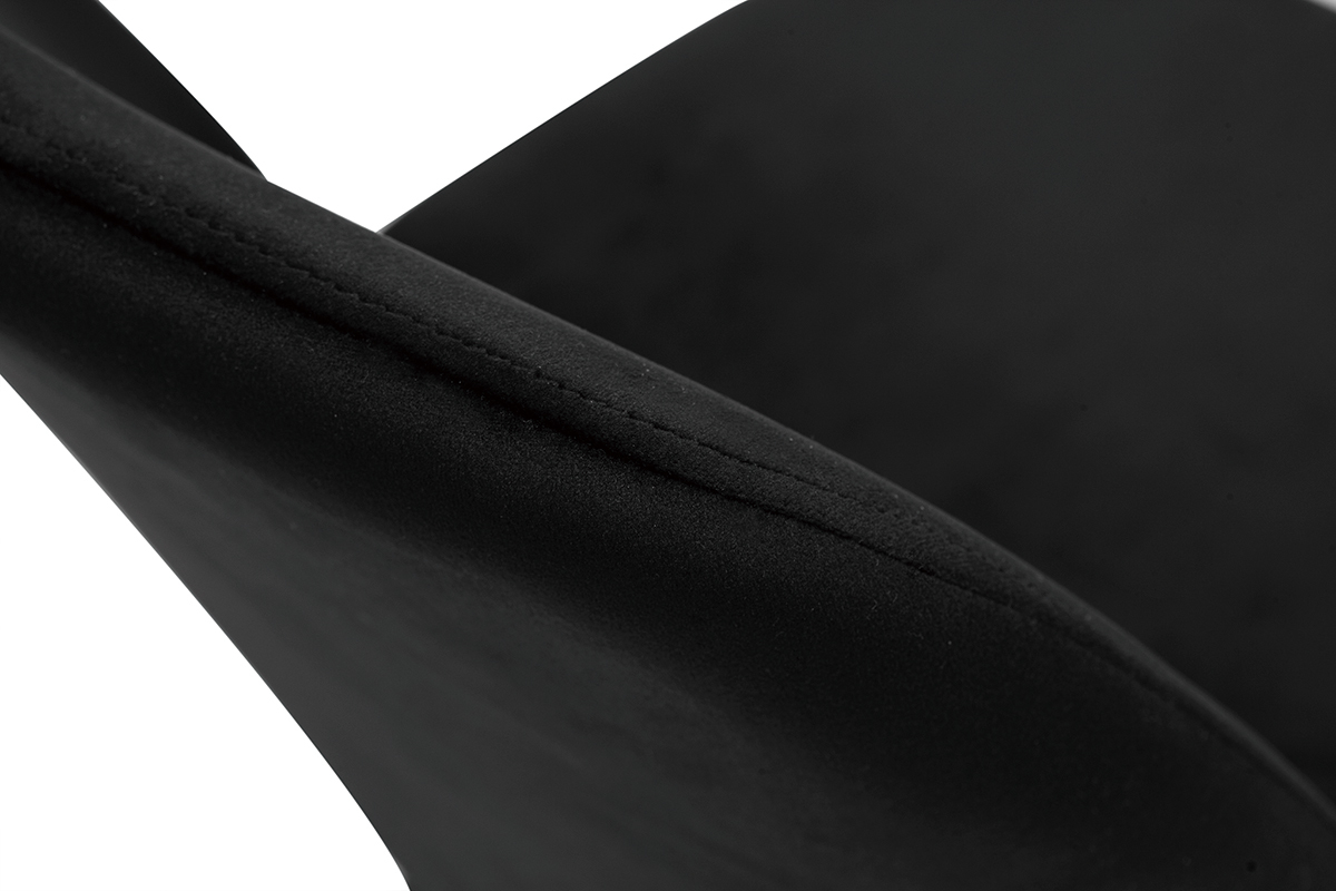 Sedie in velluto nero e base metallo nero (set di 2) KAOLY