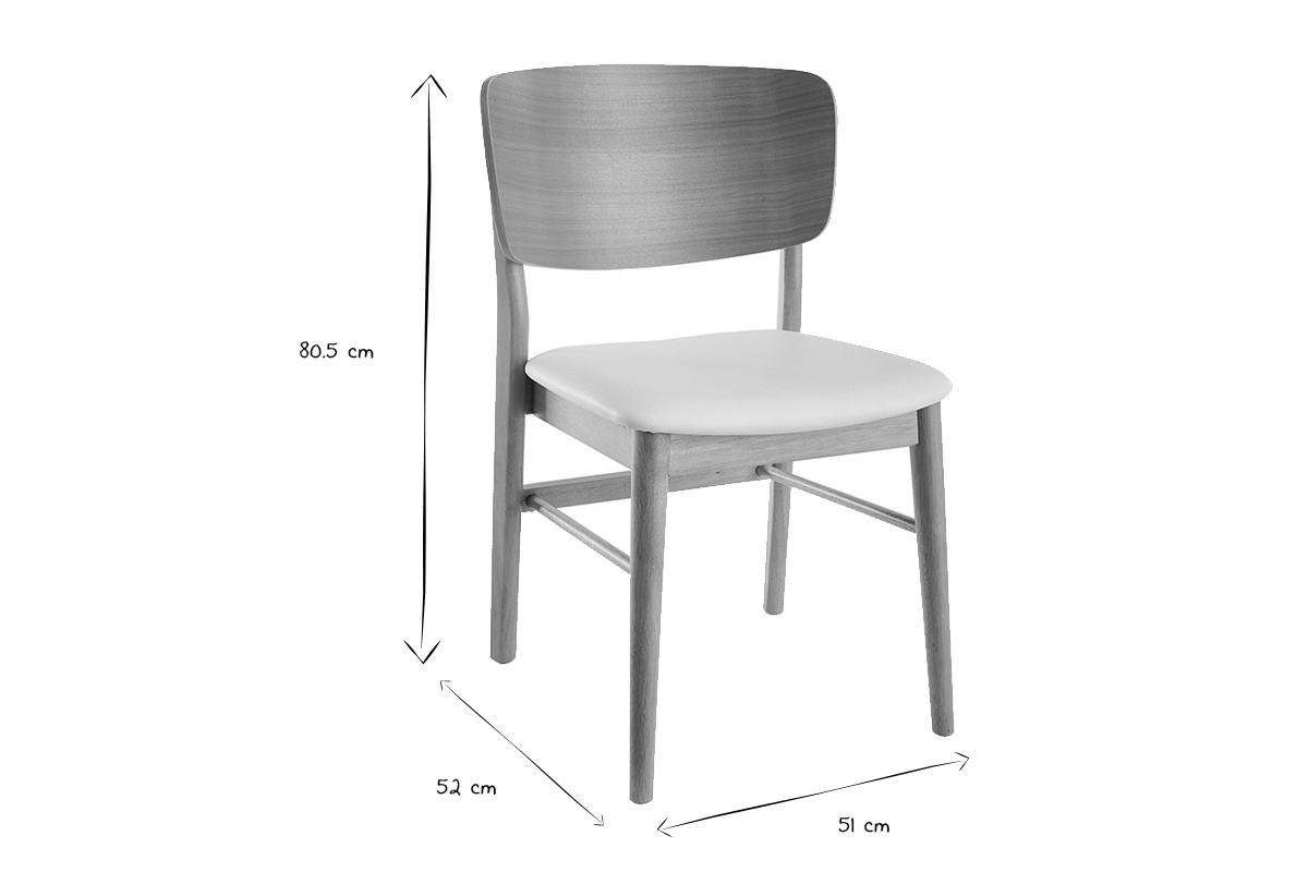 Sedie legno chiaro e bianco (set di 2) SHELDON