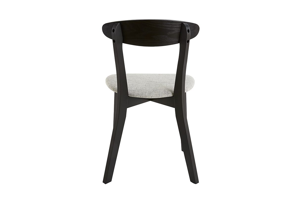 Sedie legno nero e tessuto grigio chiaro (set di 2) APRIL
