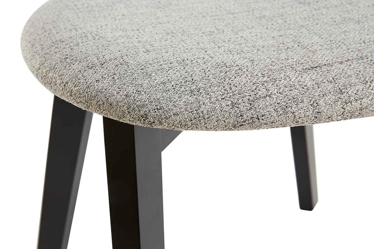 Sedie legno nero e tessuto grigio chiaro (set di 2) APRIL
