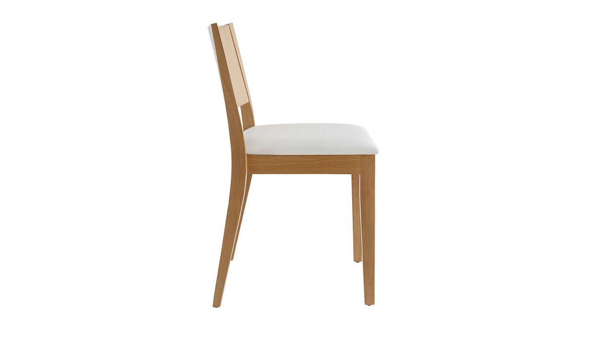 Sedie legno rovere e sedute bianco (set di 2) MELVIL