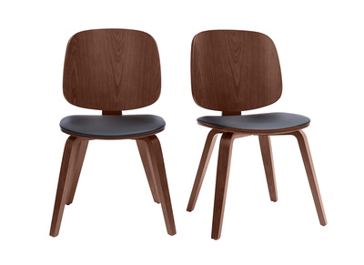 Sedie legno scuro e nero (set di 2) BECK