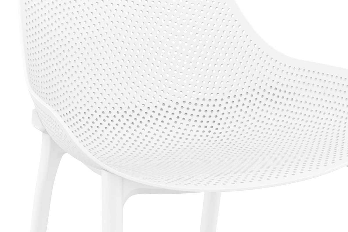 Sedie lunghe impilabili bianche interno / esterno (gruppo di 4) OSKOL