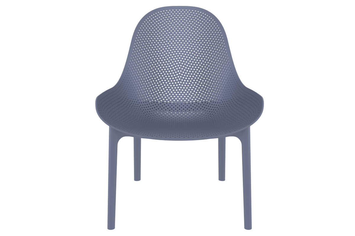 Sedie lunghe impilabili grigie interno / esterno (gruppo di 4) OSKOL