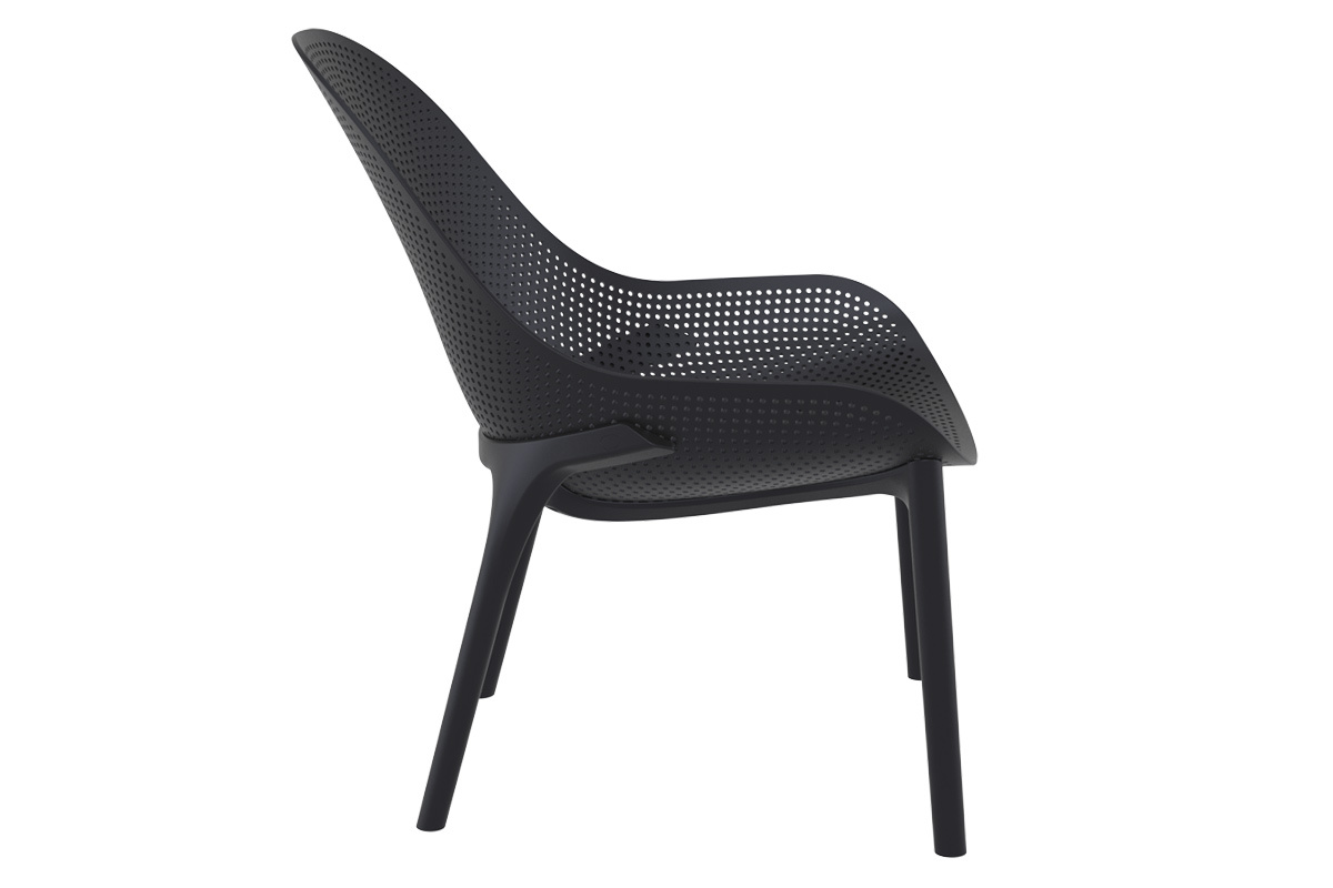 Sedie lunghe impilabili nere interno / esterno (gruppo di 4) OSKOL