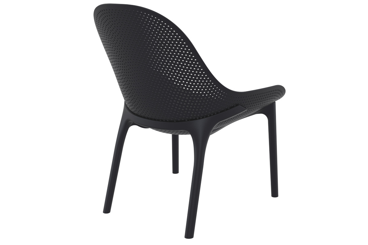 Sedie lunghe impilabili nere interno / esterno (gruppo di 4) OSKOL