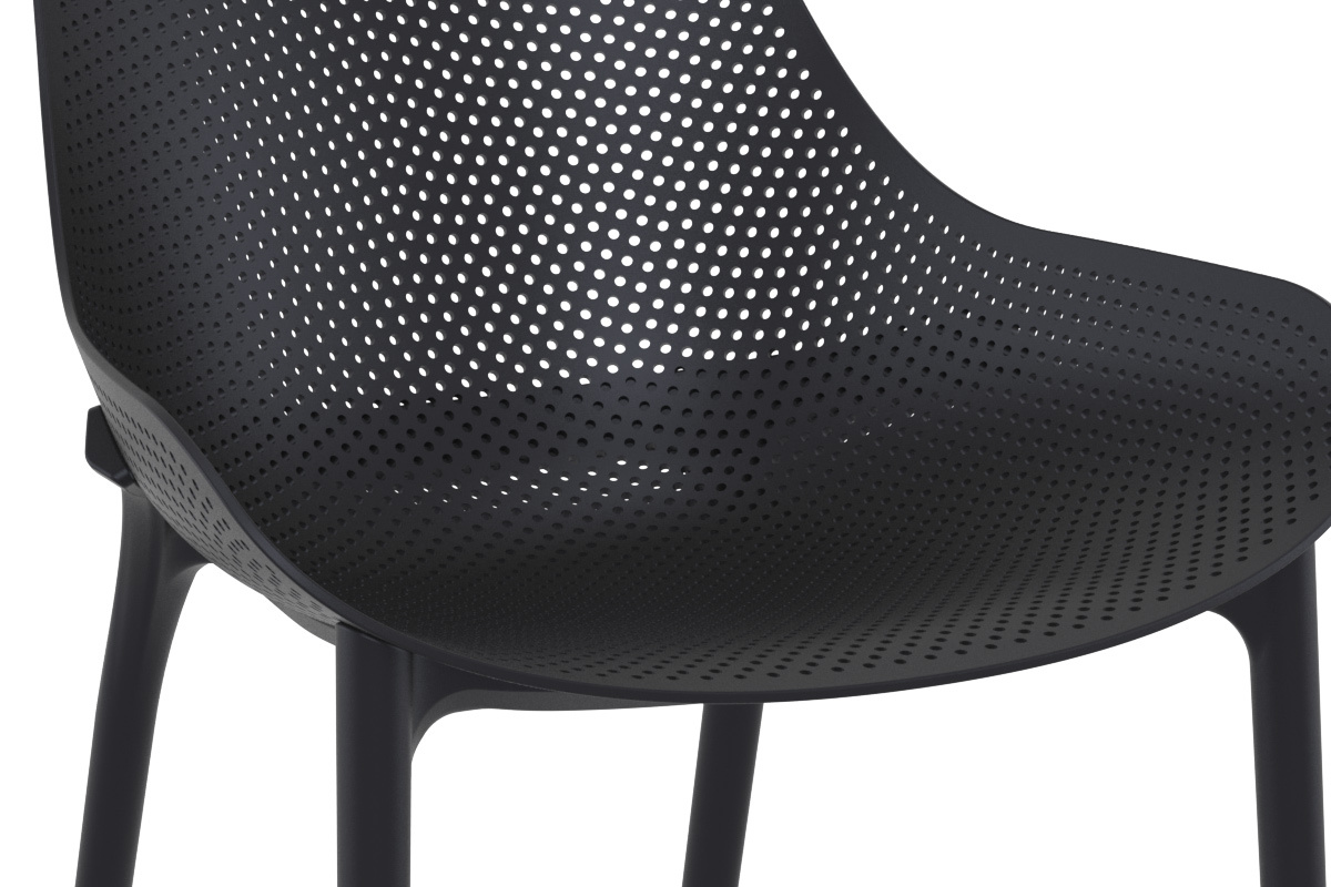 Sedie lunghe impilabili nere interno / esterno (gruppo di 4) OSKOL