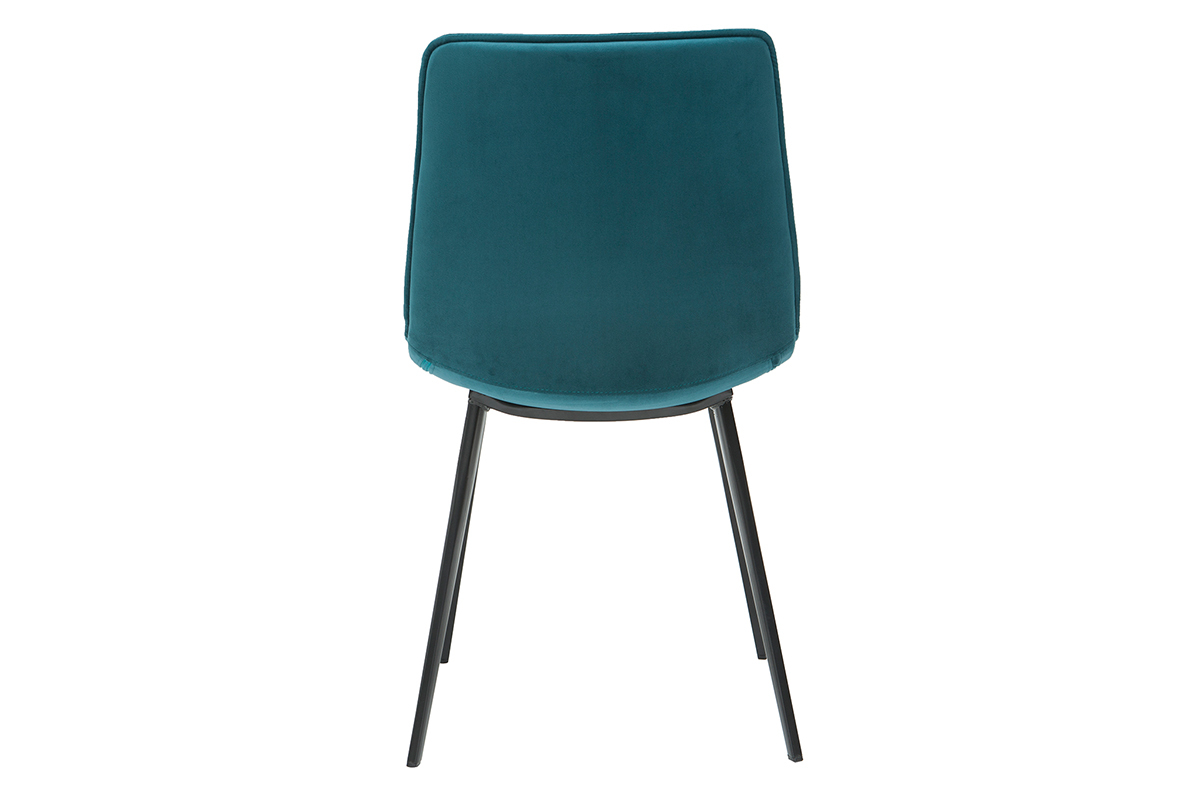 Sedie moderne in tessuto effetto velluto blu petrolio (set di 2) PARKER