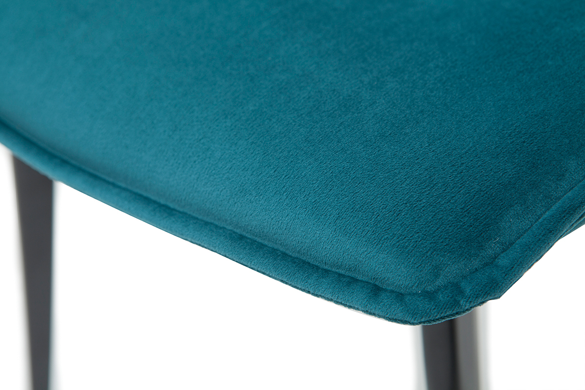 Sedie moderne in tessuto effetto velluto blu petrolio (set di 2) PARKER