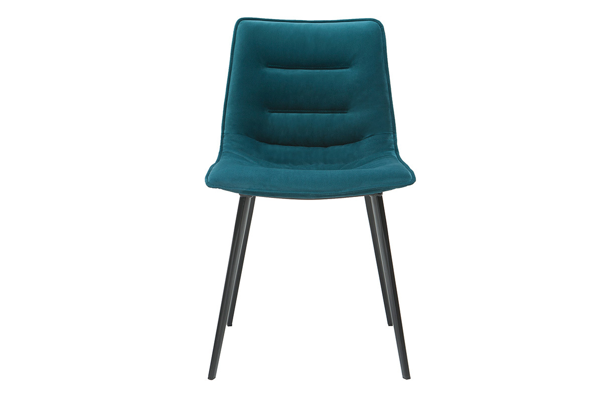 Sedie moderne in tessuto effetto velluto blu petrolio (set di 2) PARKER