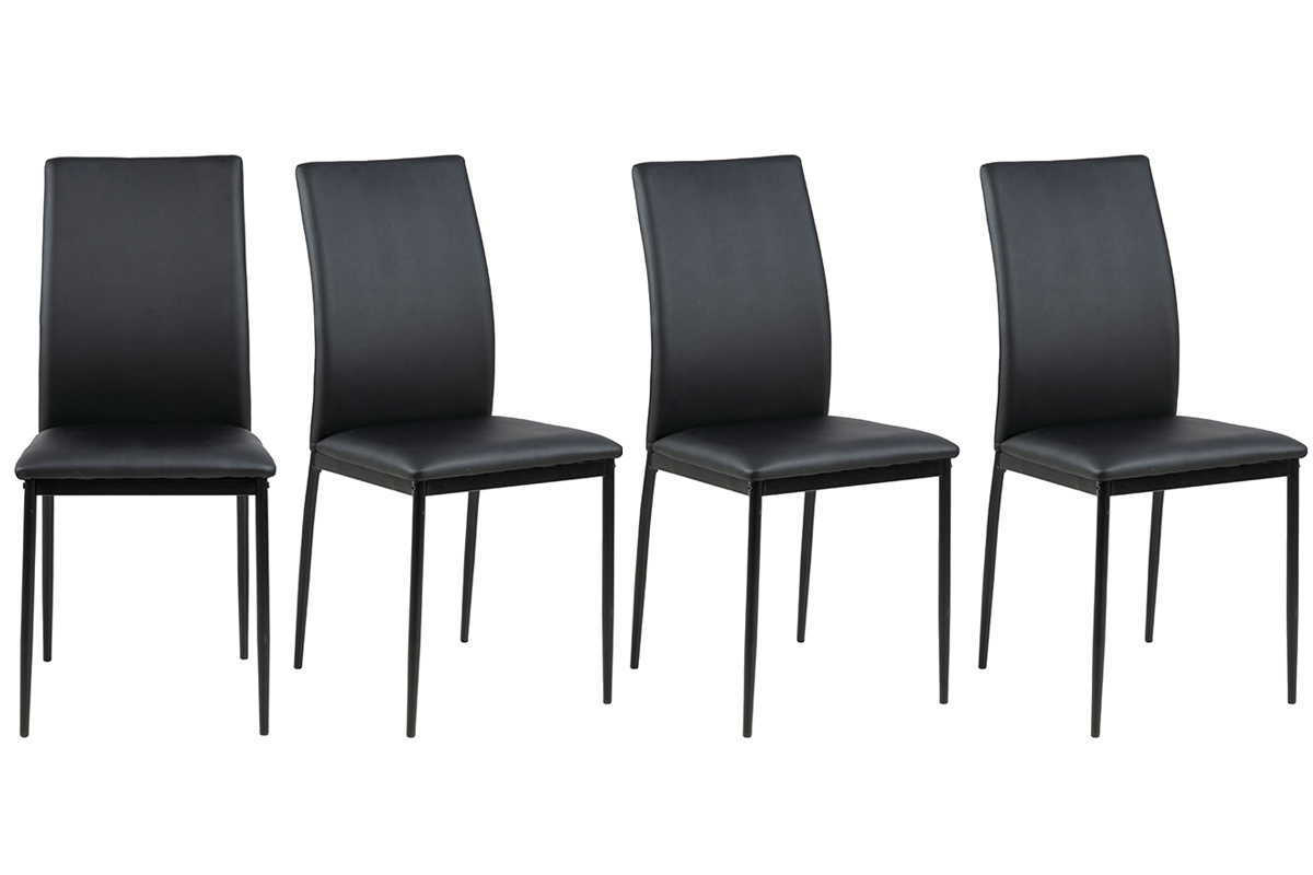 Sedie nere di design (set da 4) LUCKY