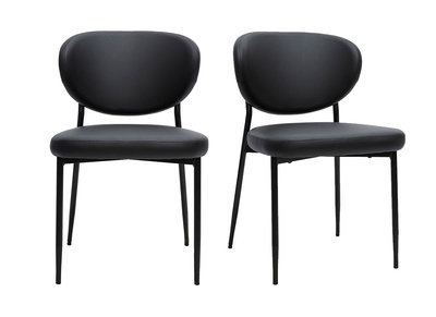 Sedie nere e metallo (set di 2) BREKA