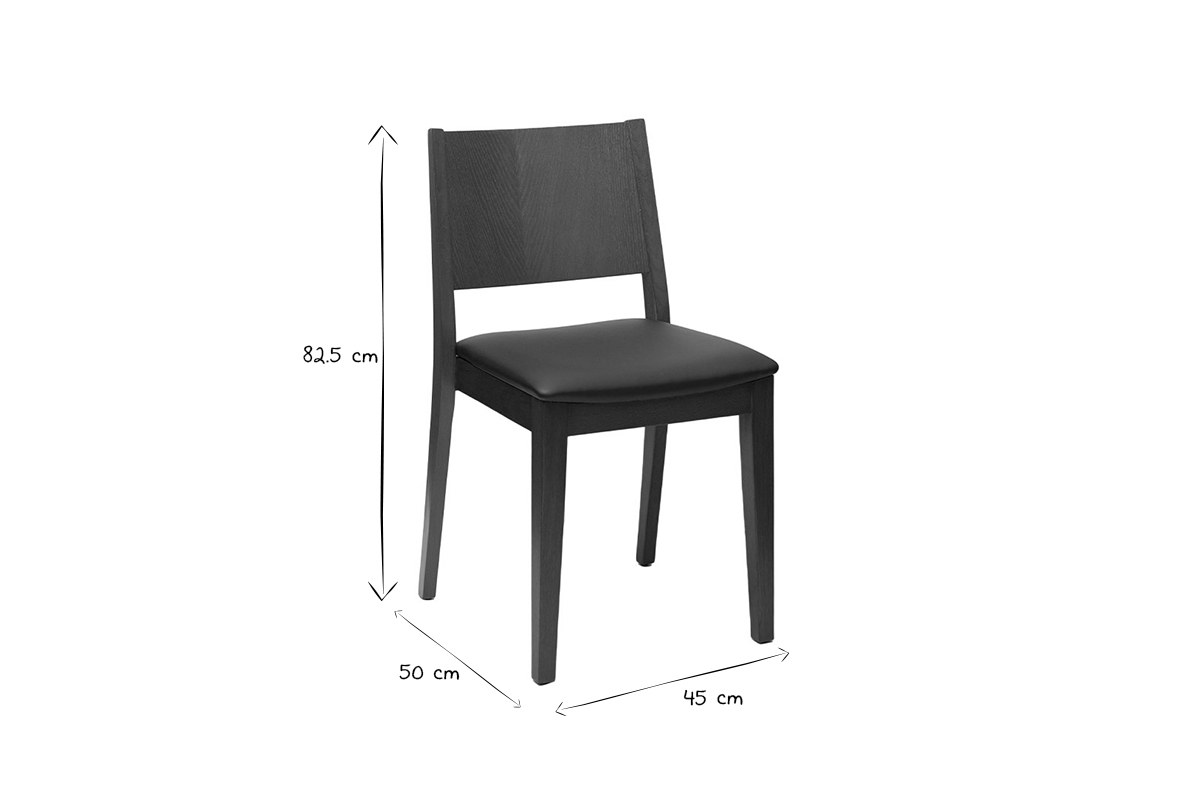 Sedie noce e sedute nero (set di 2) MELVIL