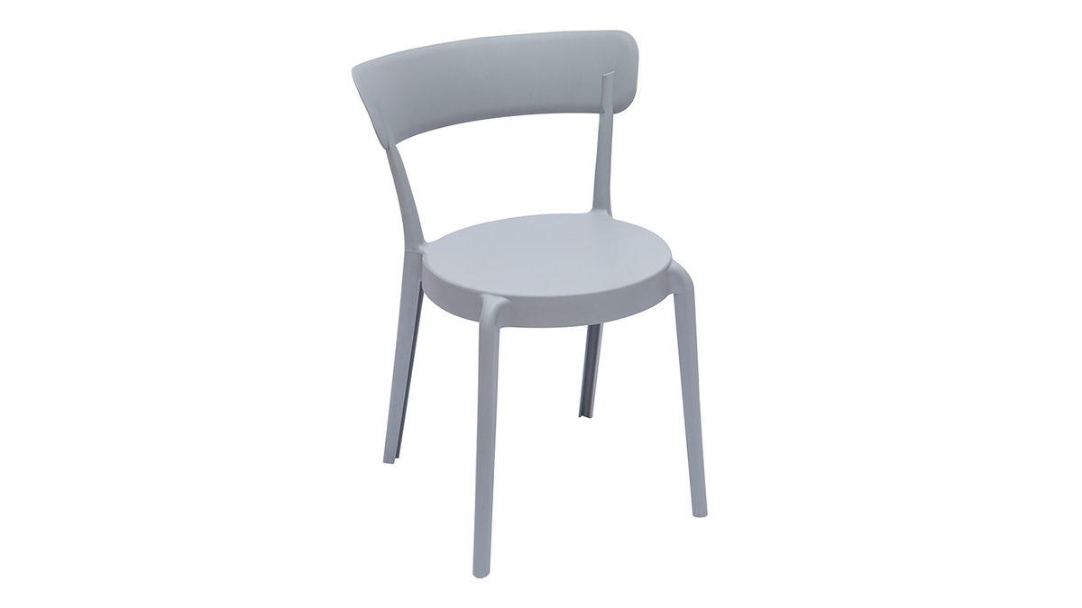 Sedie plastica grigia impilabili interno/esterno (set di 2) RIOS - Miliboo