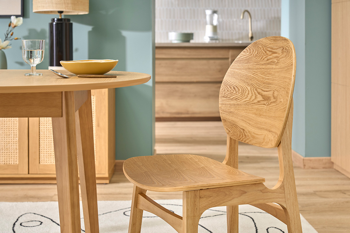 Sedie scandinave in legno chiaro (set di 2) ELTON
