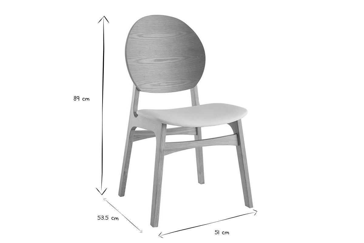 Sedie scandinave in legno chiaro e poliuretano bianco (set di 2) ELTON