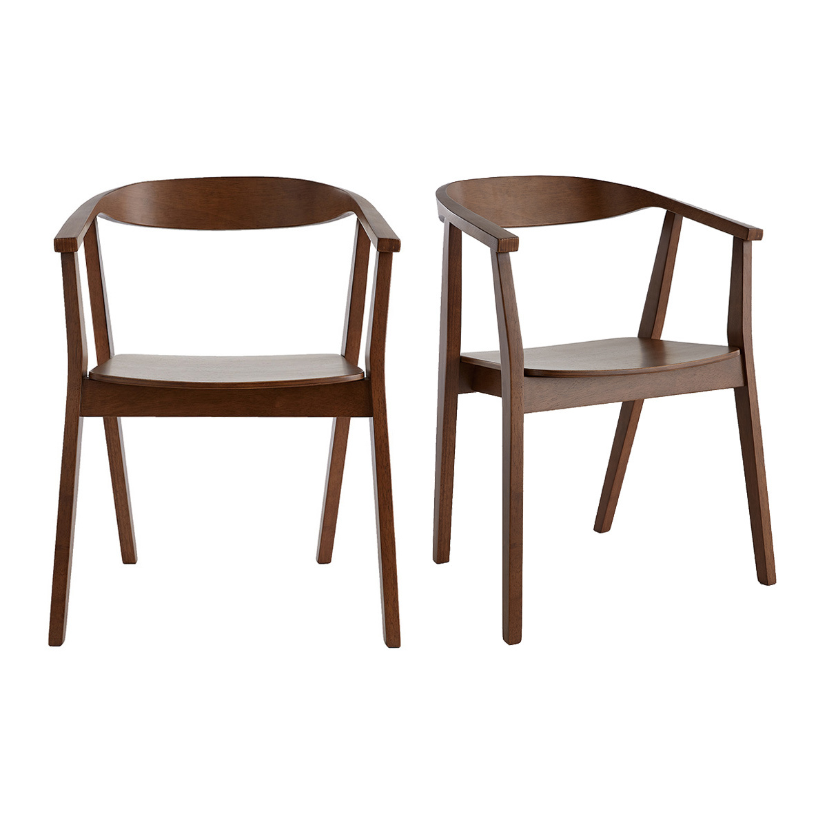 Sedie scandinave in legno scuro (set di 2) BAHIA