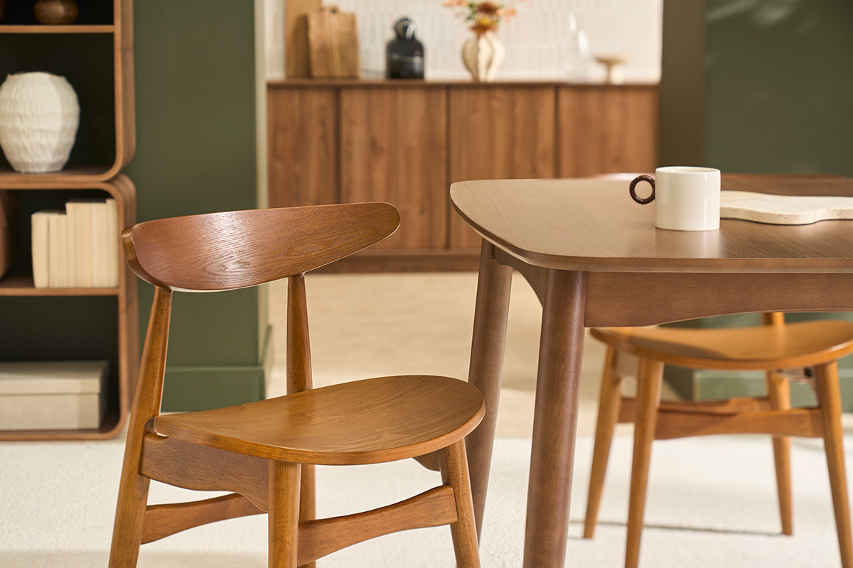 Sedie scandinave in legno scuro frassino (lotto di 2) WALFORD