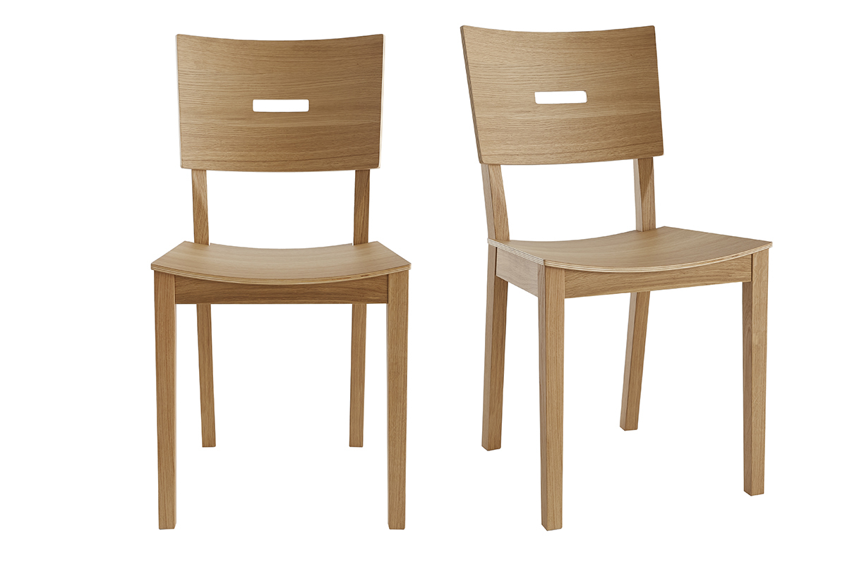 Sedie scandinave in multistrato e massello di rovere (set di 2) ERA